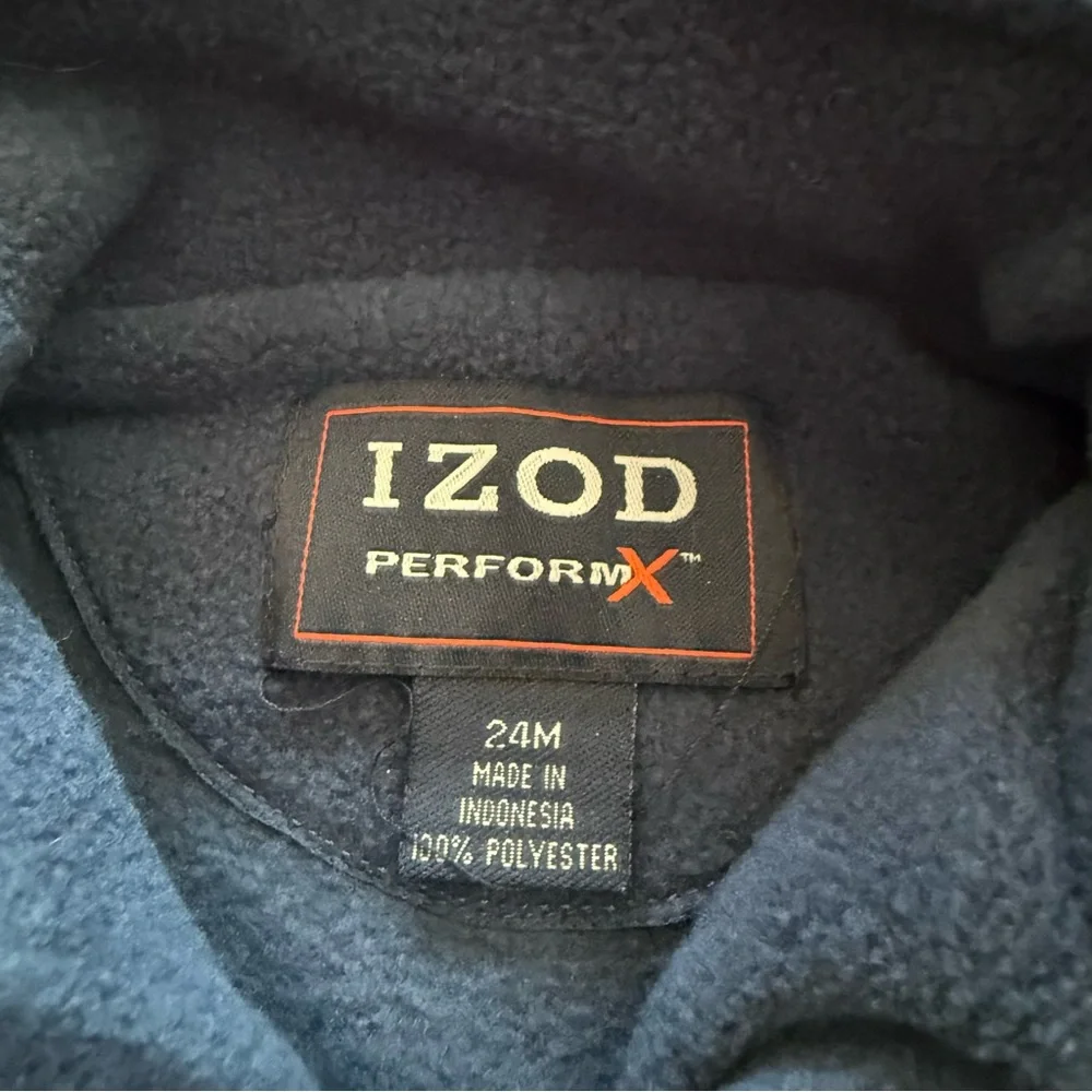 Izod‎ PerformX Navy Fleece Pullover Jacket 24M Classic Fall Layer